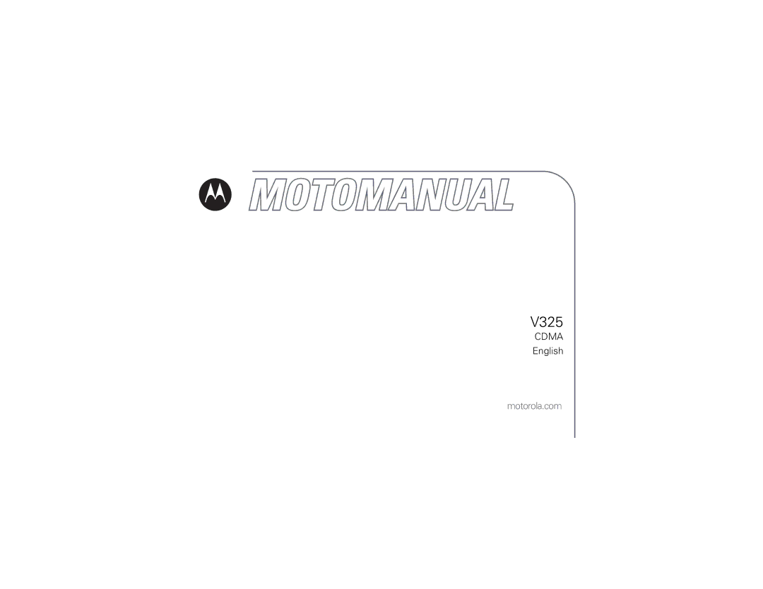 Motorola V325 manual English 