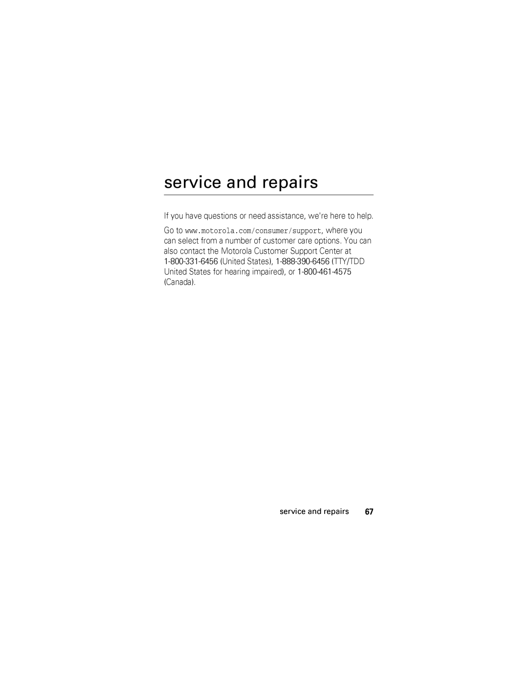 Motorola V360 manual Service and repairs 