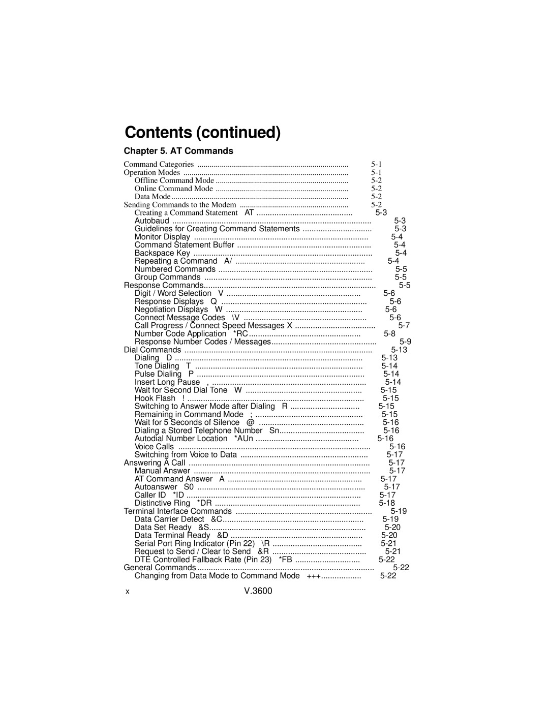 Motorola V.3600 manual Contents 