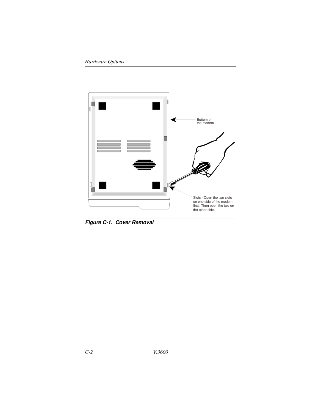 Motorola V.3600 manual Figure C-1. Cover Removal 