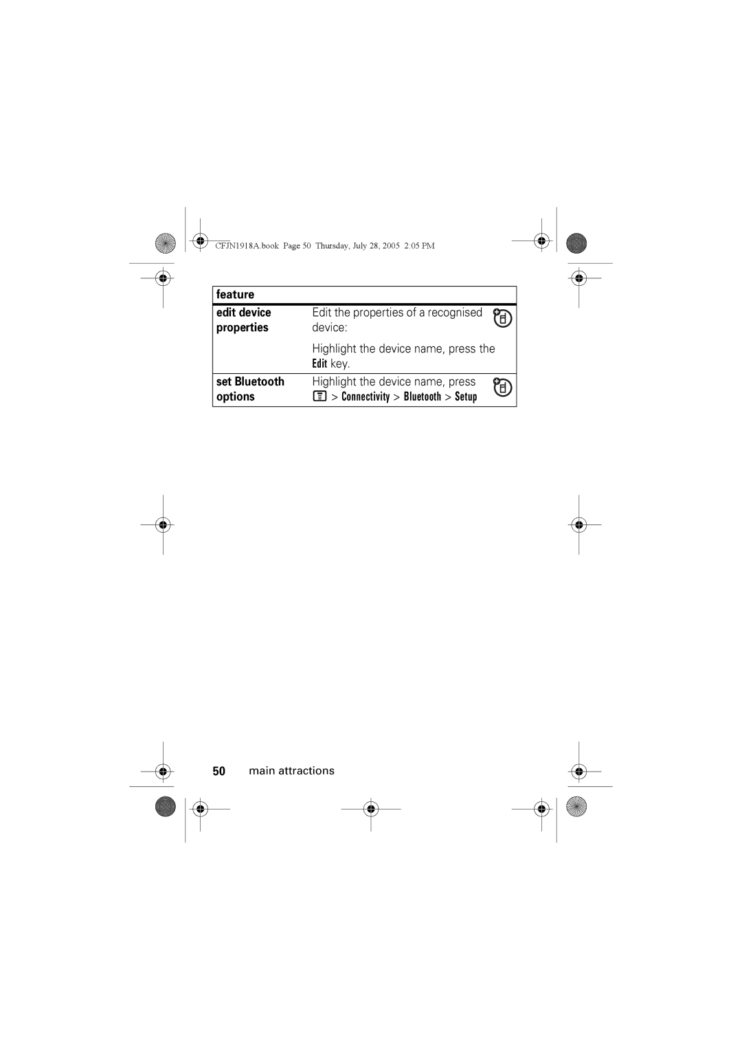 Motorola V360v manual Connectivity Bluetooth Setup 