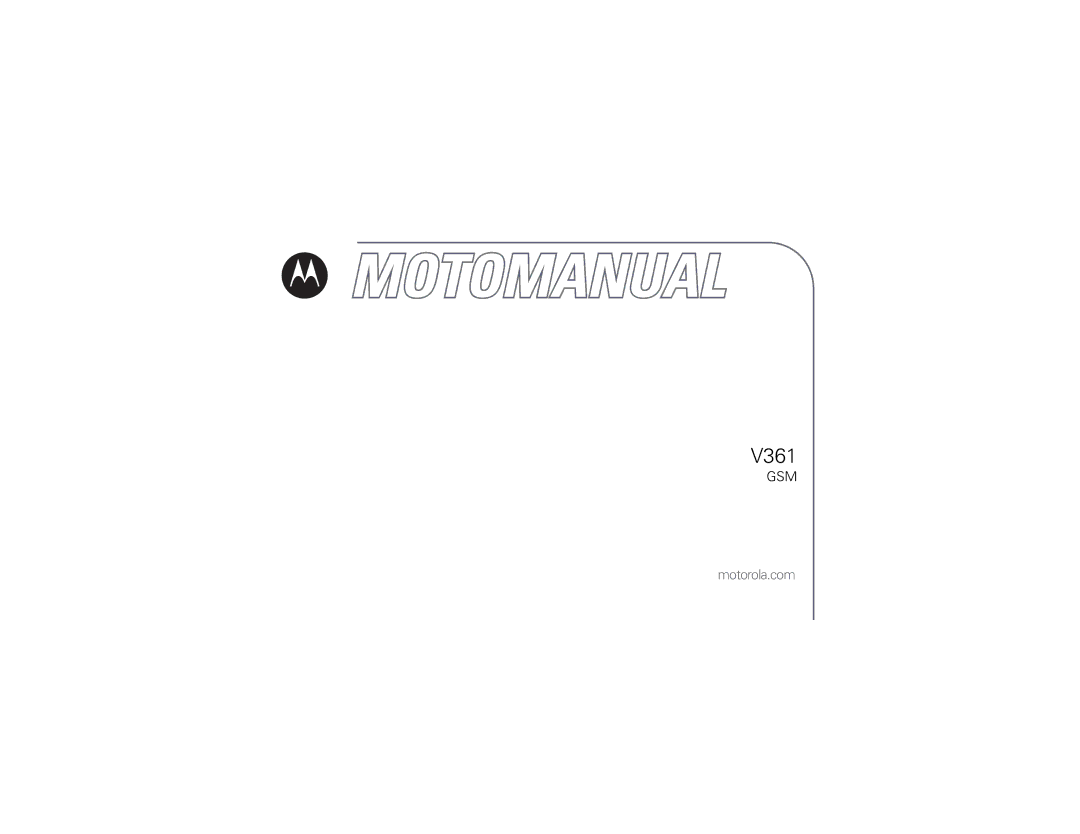 Motorola V361 manual 