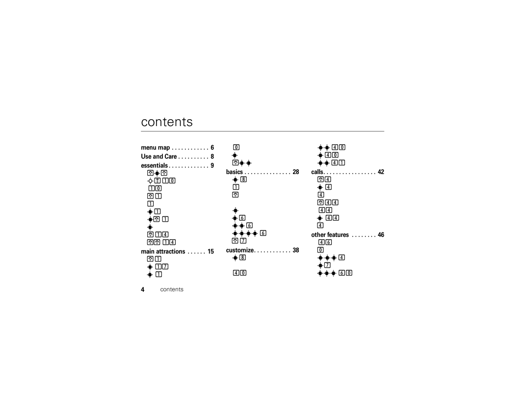 Motorola V361 manual Contents 