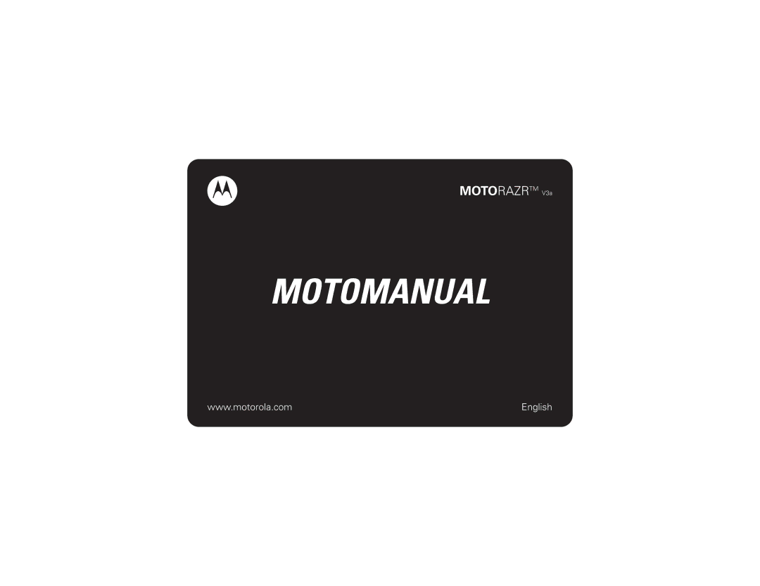 Motorola V3A manual Motomanual 