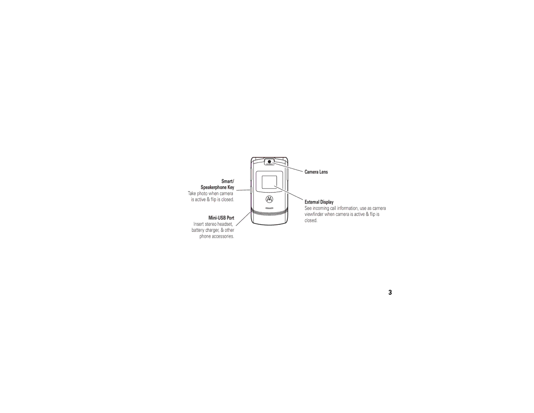 Motorola V3A manual Take photo when camera is active & flip is closed 