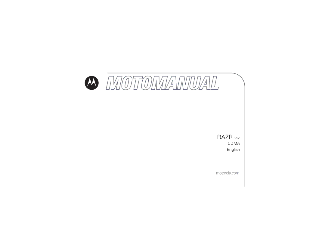 Motorola manual Razr V3c, English 