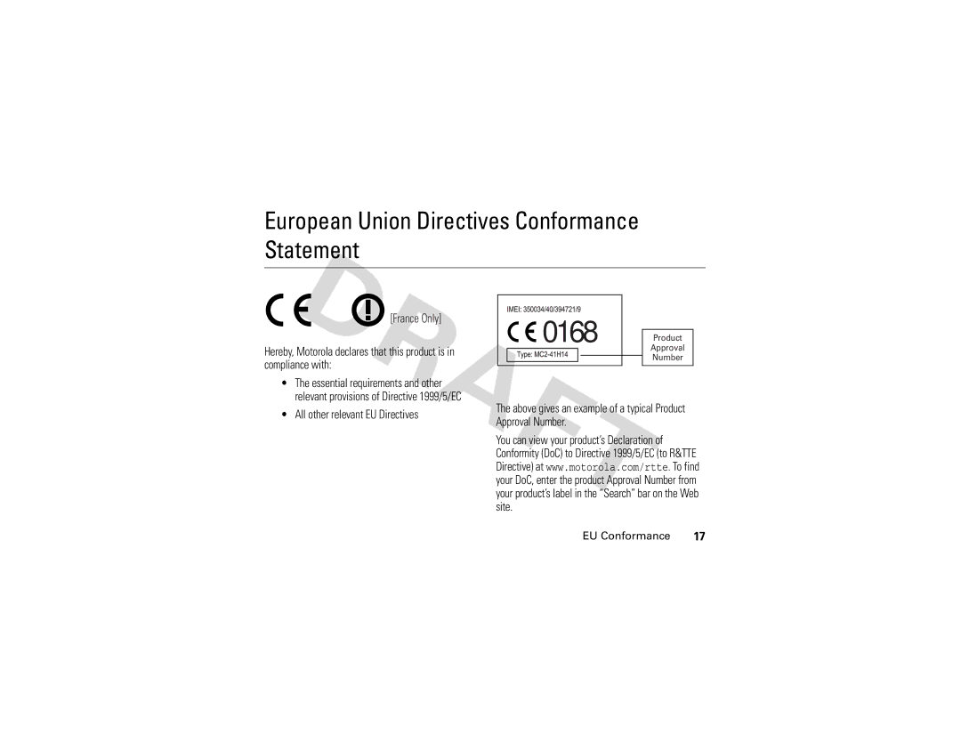 Motorola V3i GSM manual European Union Directives Conformance Statement, All other relevant EU Directives 