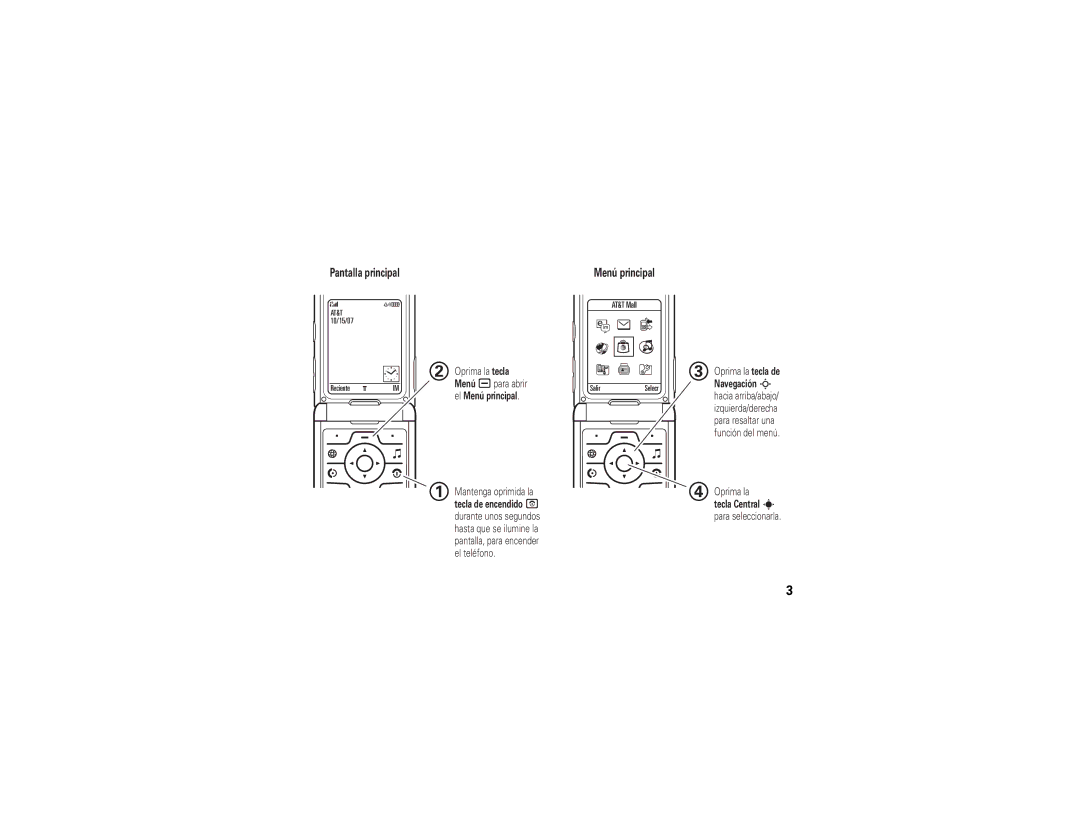 Motorola V3i manual Menú principal 