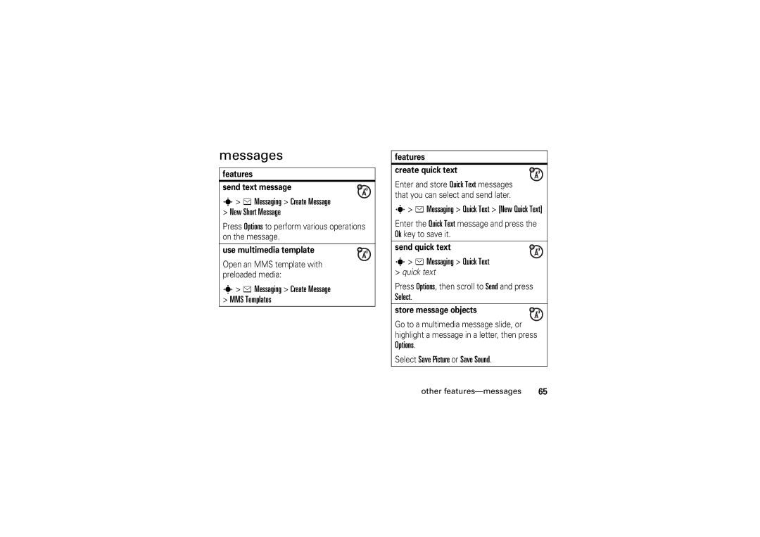 Motorola V3M manual Messages 