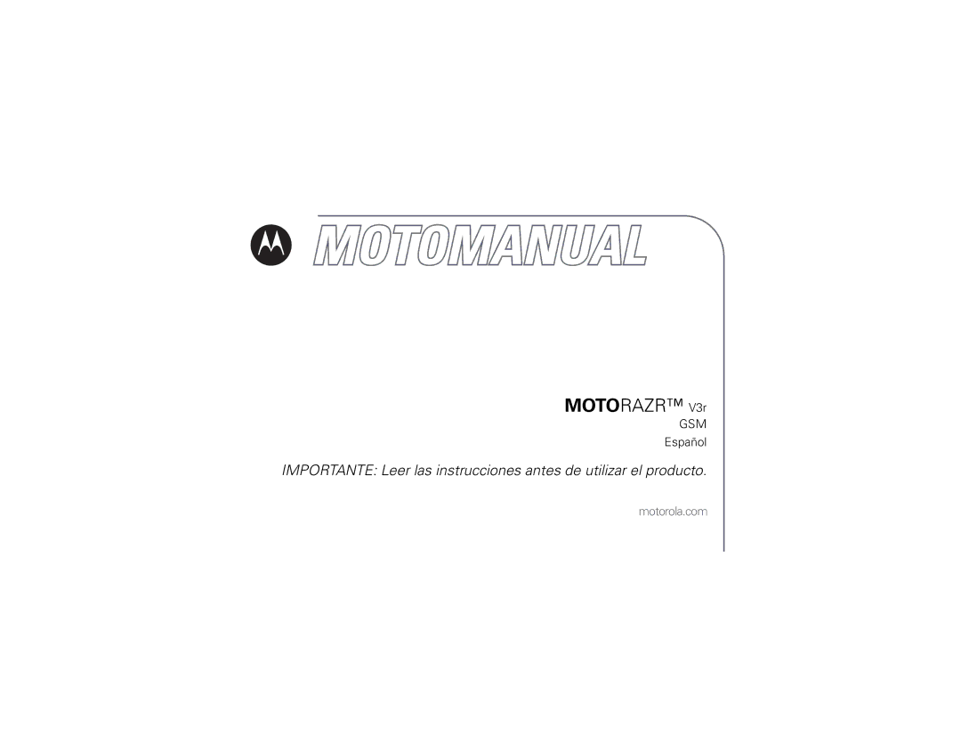 Motorola manual Motorazr V3r, Español 