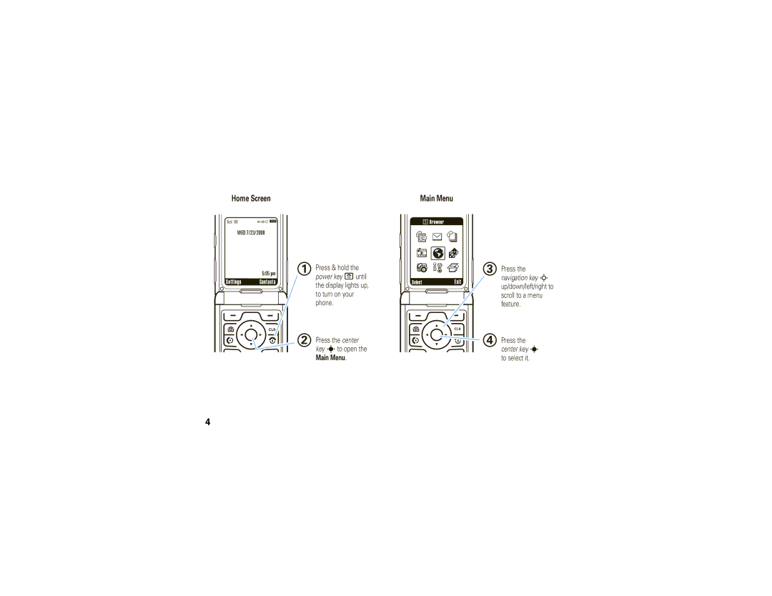 Motorola V3S manual Home Screen 