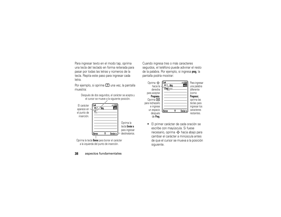 Motorola V3t manual Progreso 