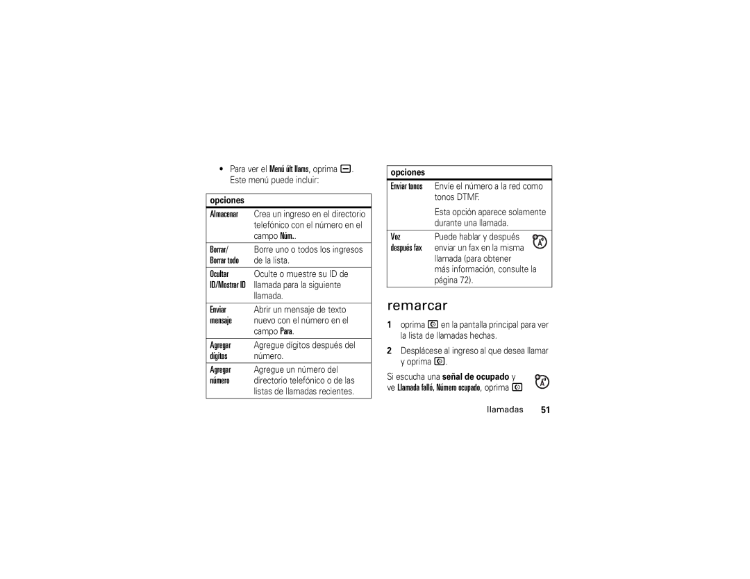 Motorola V3t manual Remarcar 