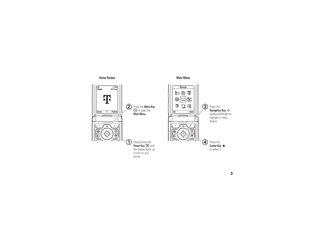 Motorola V3t manual Home Screen 