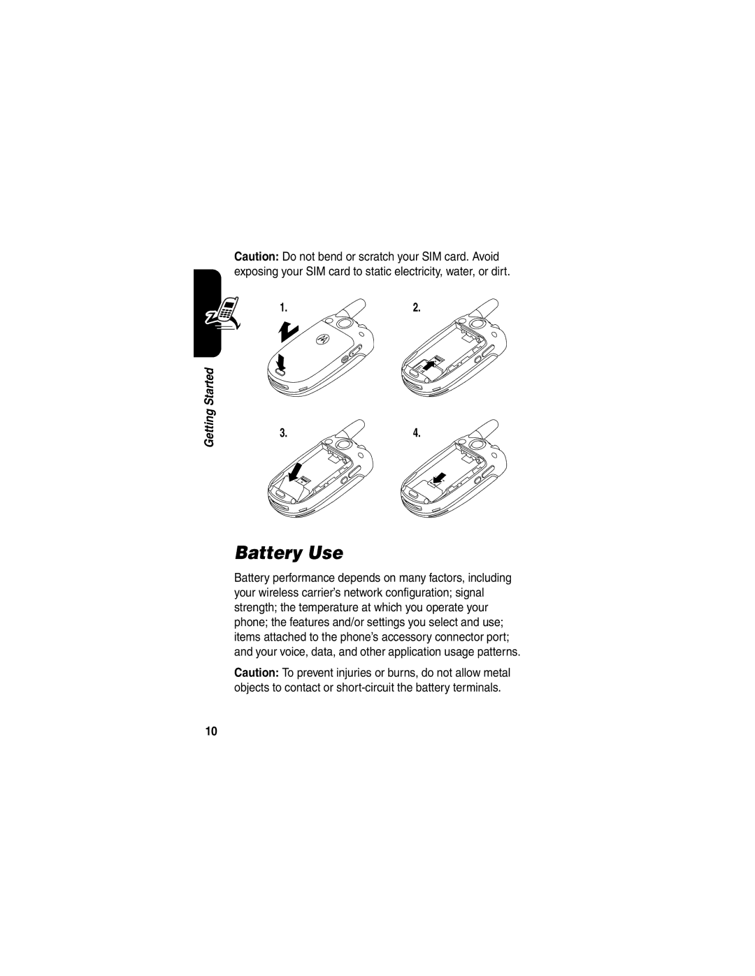 Motorola V505 manual Battery Use 