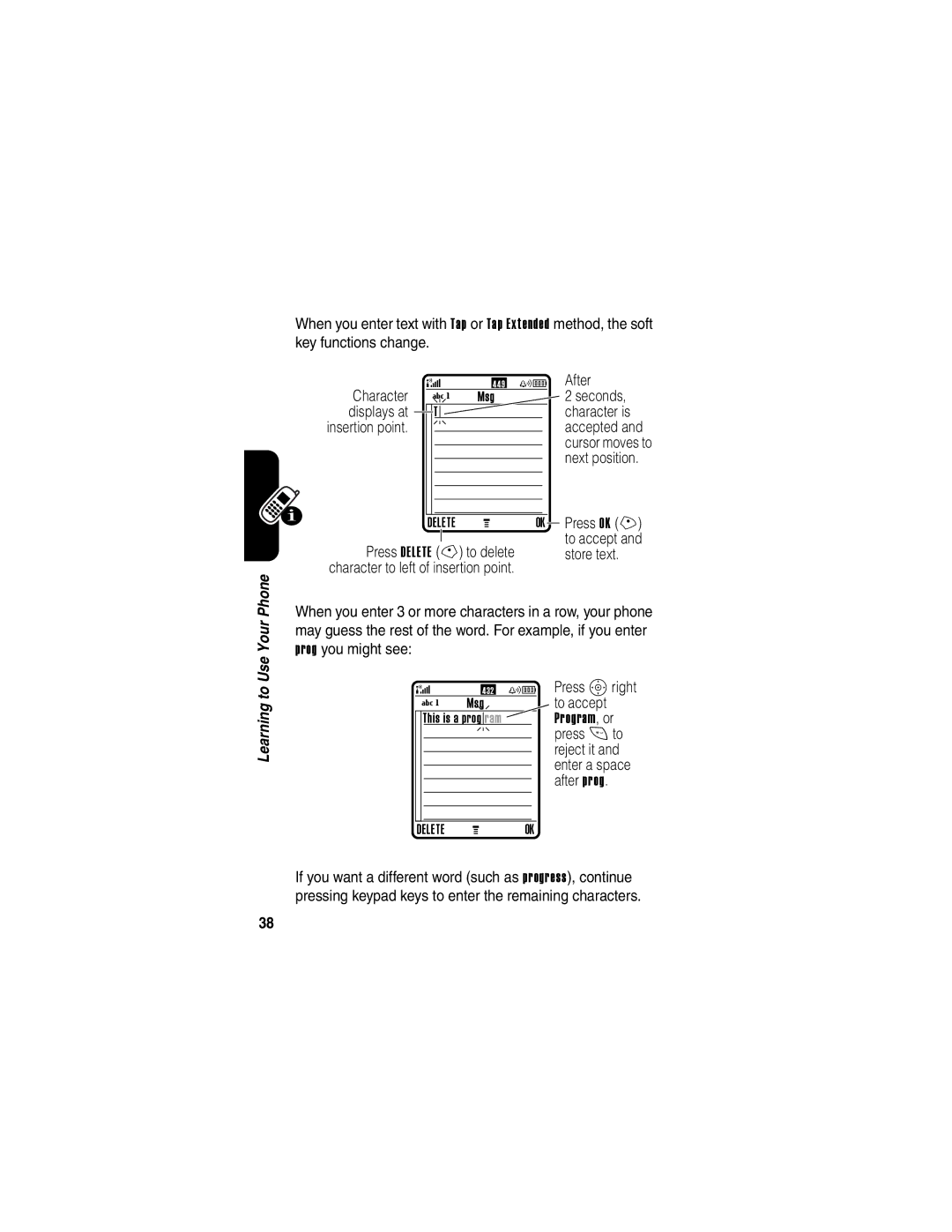 Motorola V505 manual After, Store text, Press Sright 