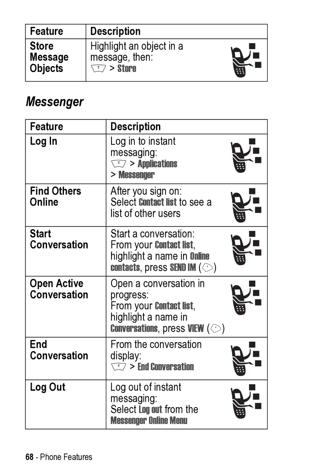 Motorola V525 manual Messenger 