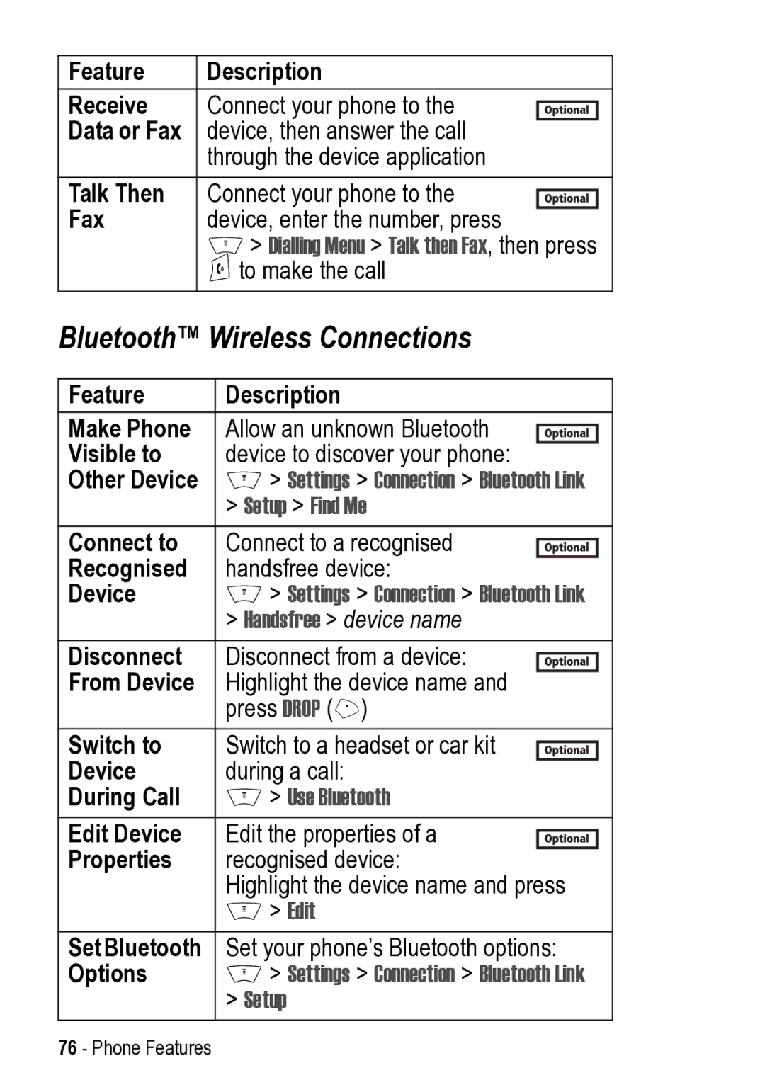 Motorola V525 manual Bluetooth Wireless Connections 