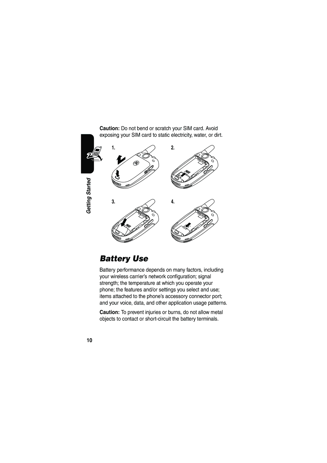 Motorola V535 manual Battery Use 