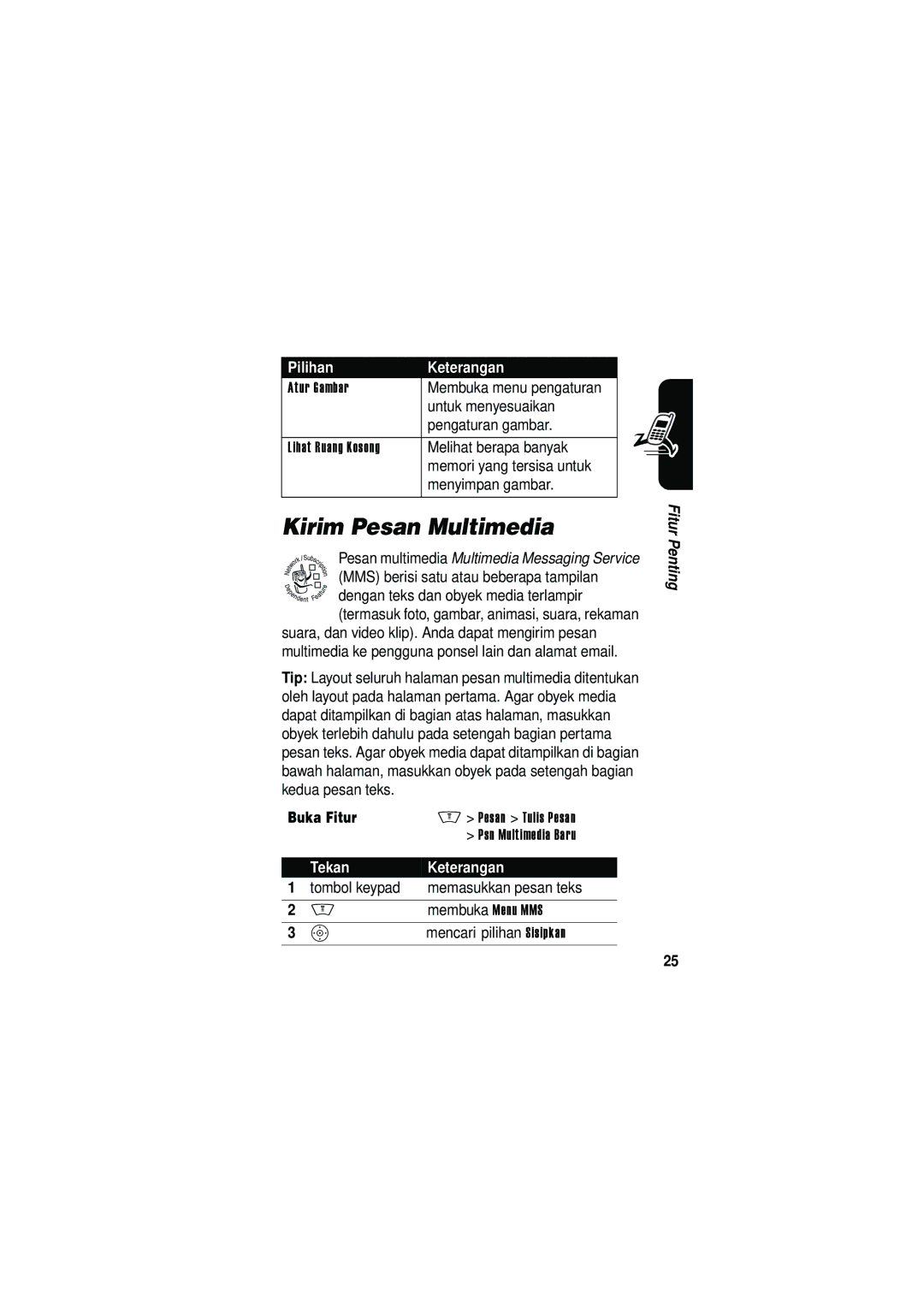 Motorola V535 manual Kirim Pesan Multimedia 