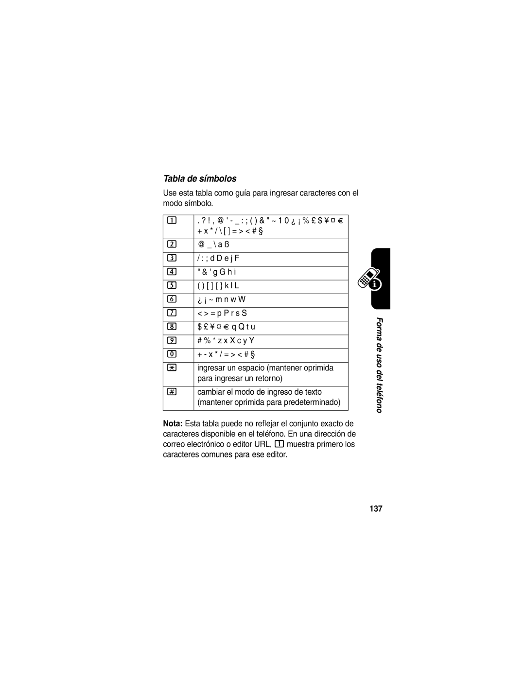 Motorola V540 manual 137 