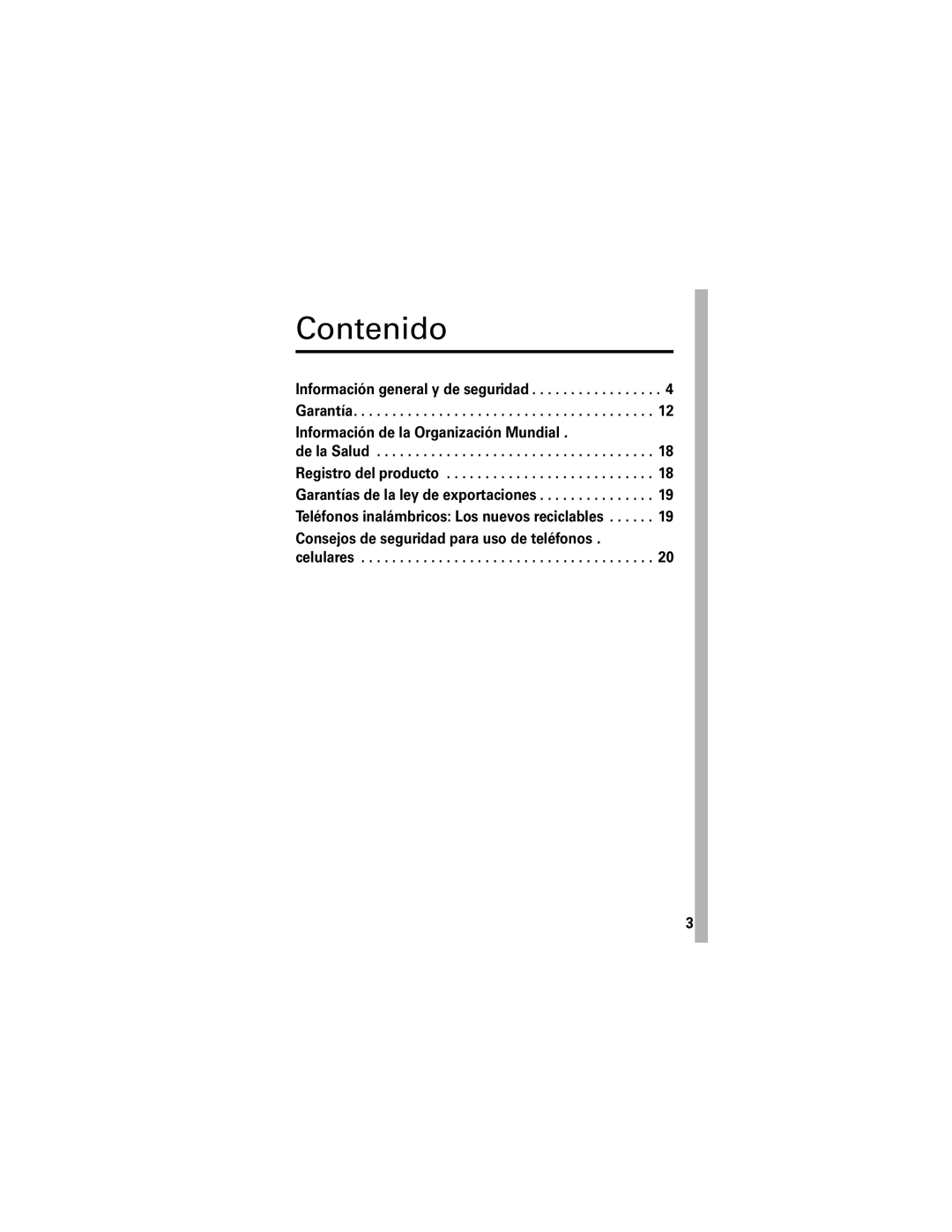 Motorola V540 manual Contenido 