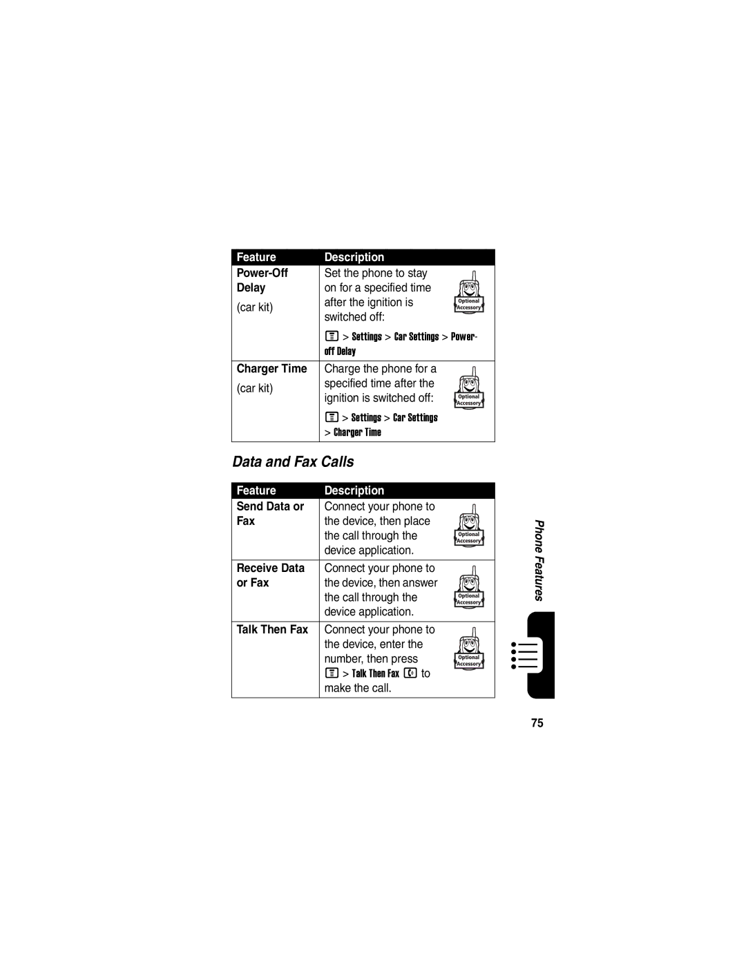 Motorola V540 manual Data and Fax Calls 