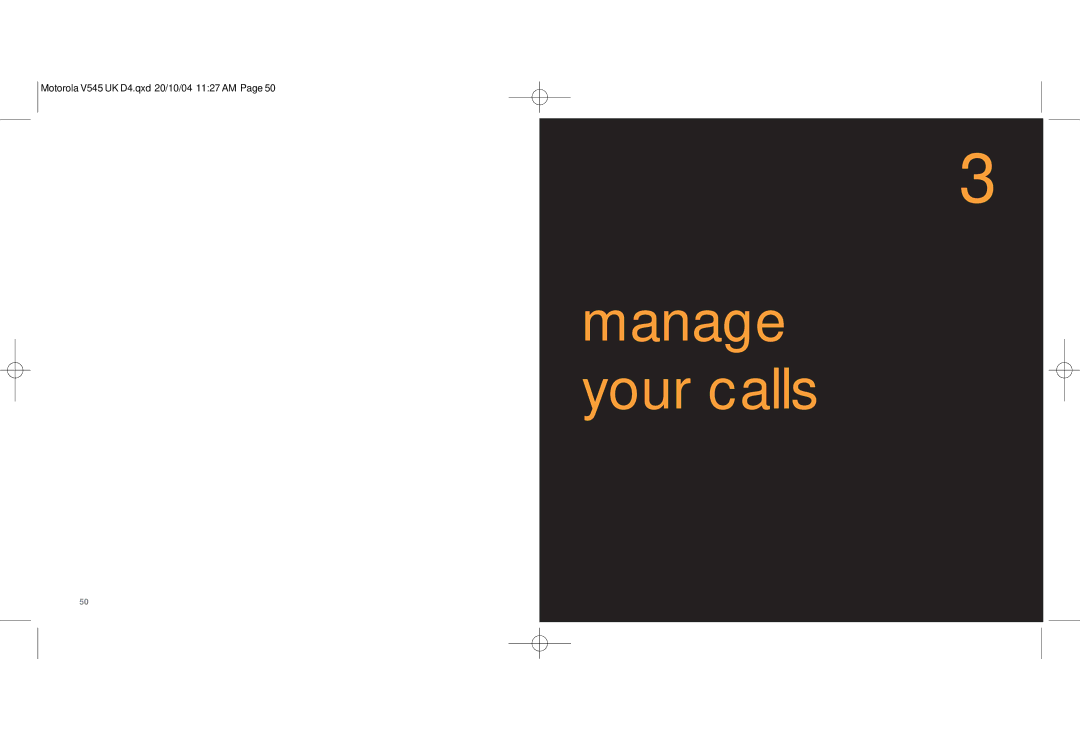 Motorola V545 manual Manage your calls 