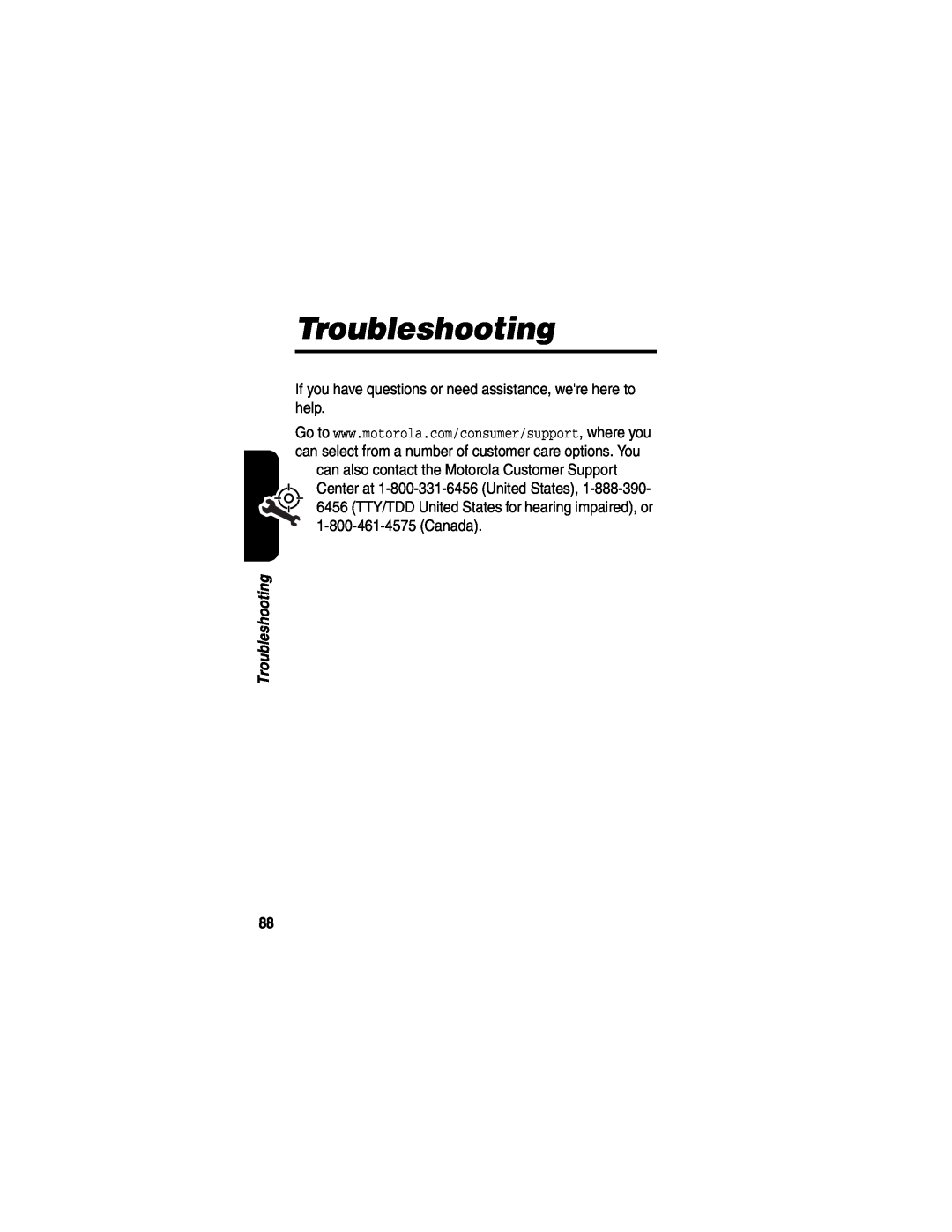 Motorola V551SLVATT manual Troubleshooting, If you have questions or need assistance, were here to help 