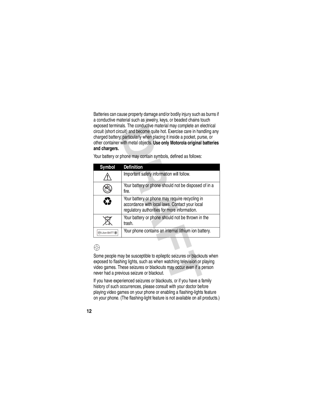 Motorola V600 GSM R3.6 manual Batteries, Chargers 