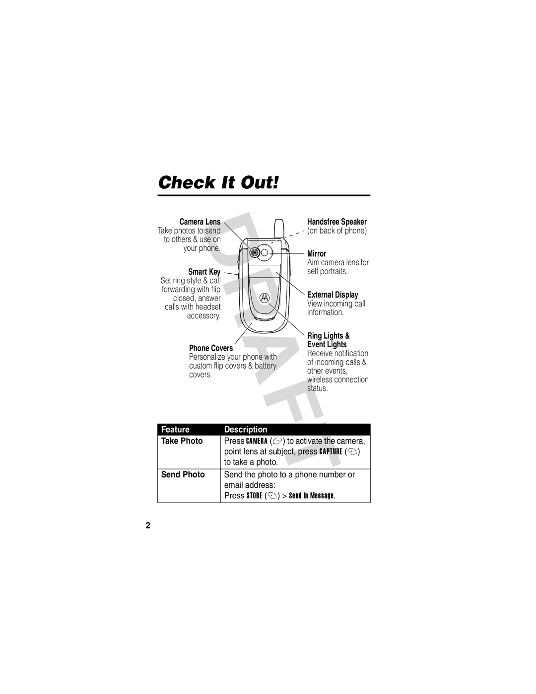 Motorola V600 GSM R3.6 manual Check It Out 