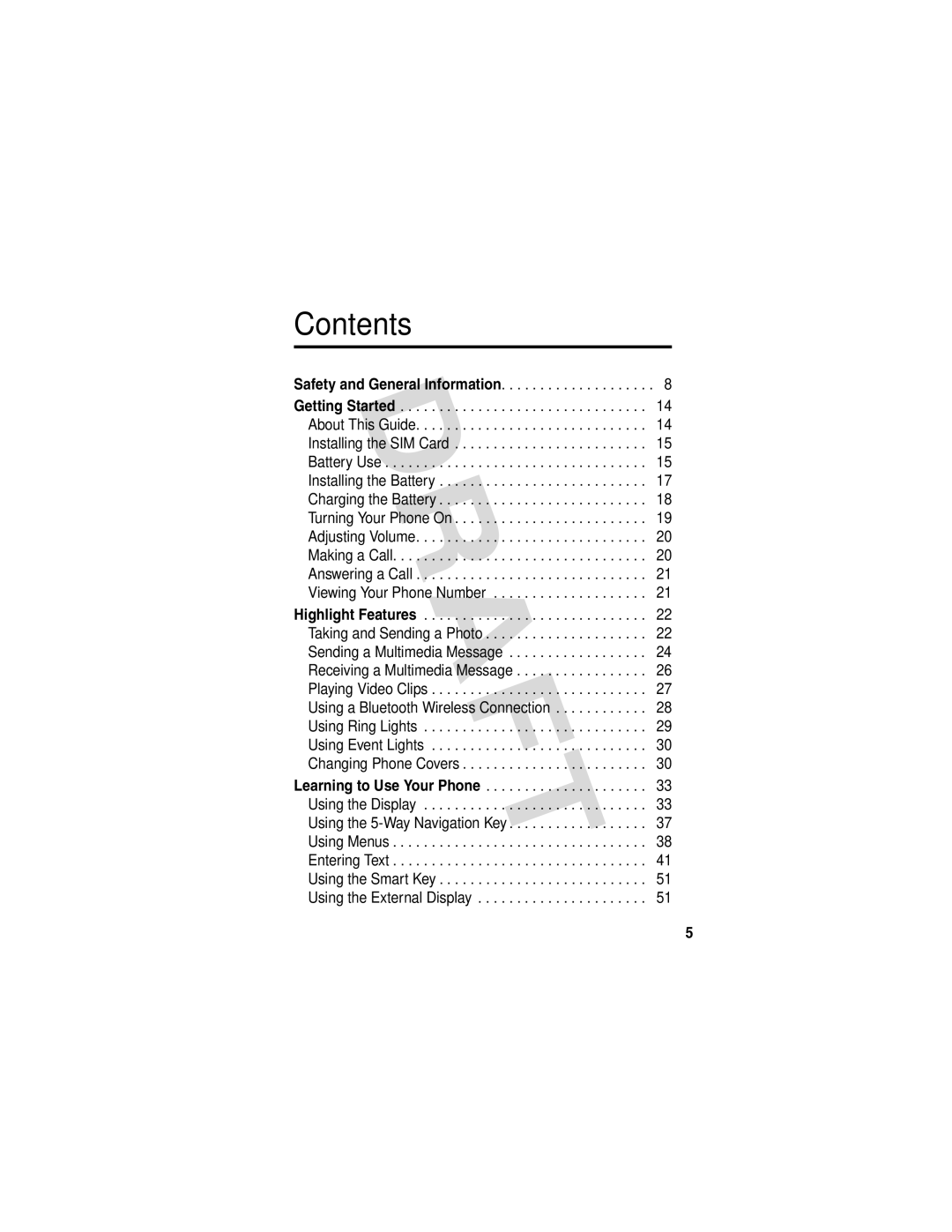 Motorola V600 GSM R3.6 manual Contents 