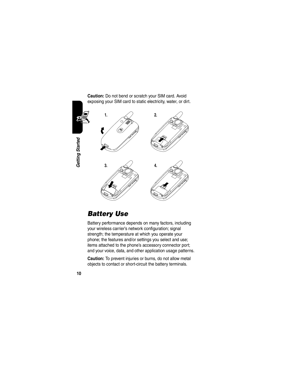 Motorola V600 manual Battery Use 