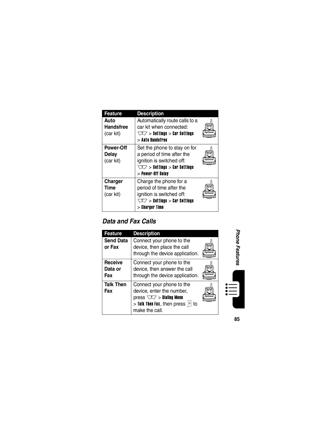 Motorola V600 manual Data and Fax Calls 