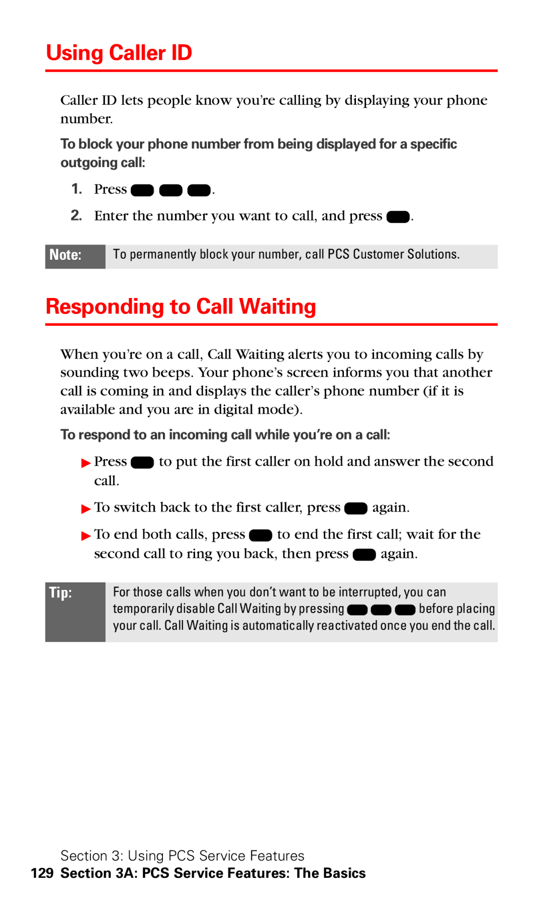 Motorola V60v manual Using Caller ID, Responding to Call Waiting 