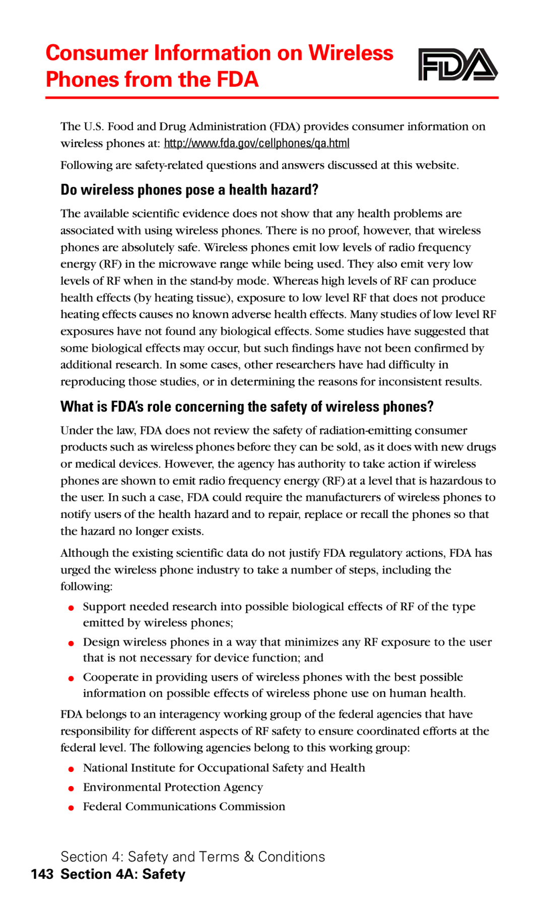 Motorola V60v manual Consumer Information on Wireless Phones from the FDA, Do wireless phones pose a health hazard? 