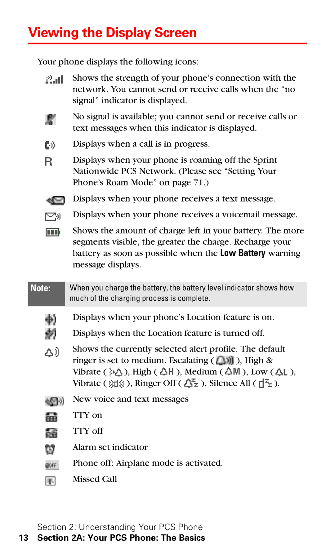 Motorola V60v manual Viewing the Display Screen 