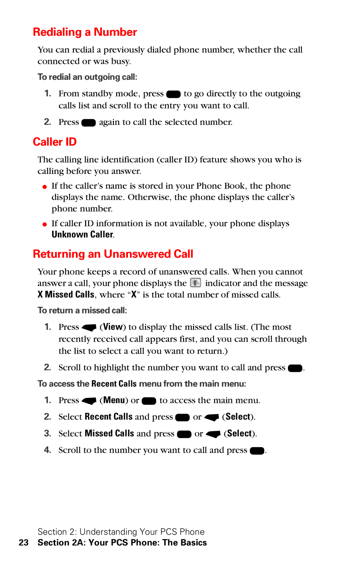 Motorola V60v manual Redialing a Number, Caller ID, Returning an Unanswered Call, Unknown Caller 