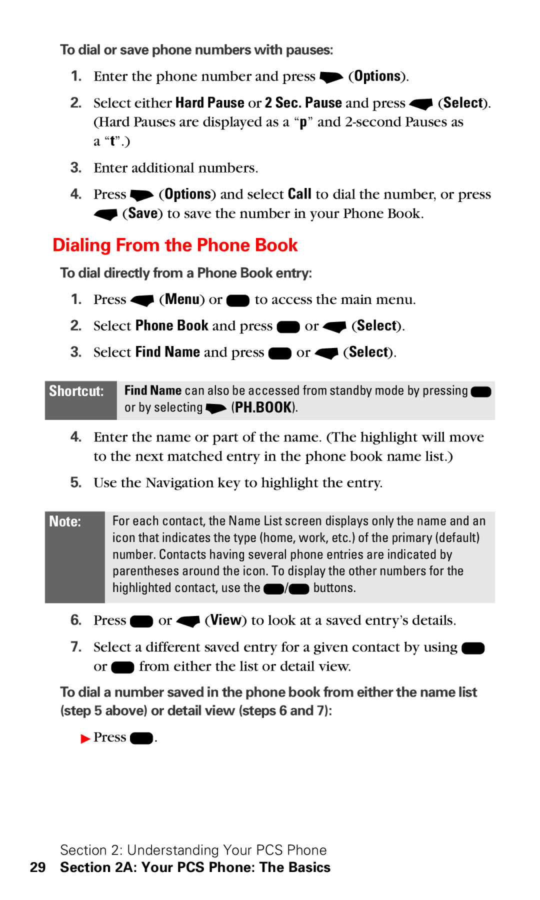 Motorola V60v manual Dialing From the Phone Book 