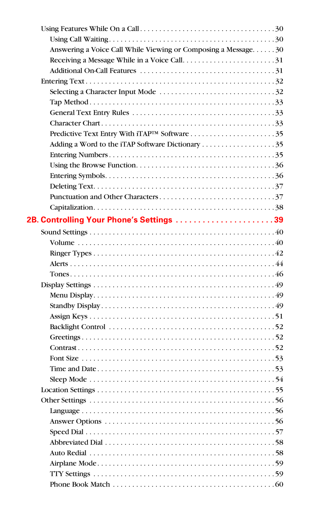 Motorola V60v manual 2B. Controlling Your Phone’s Settings 