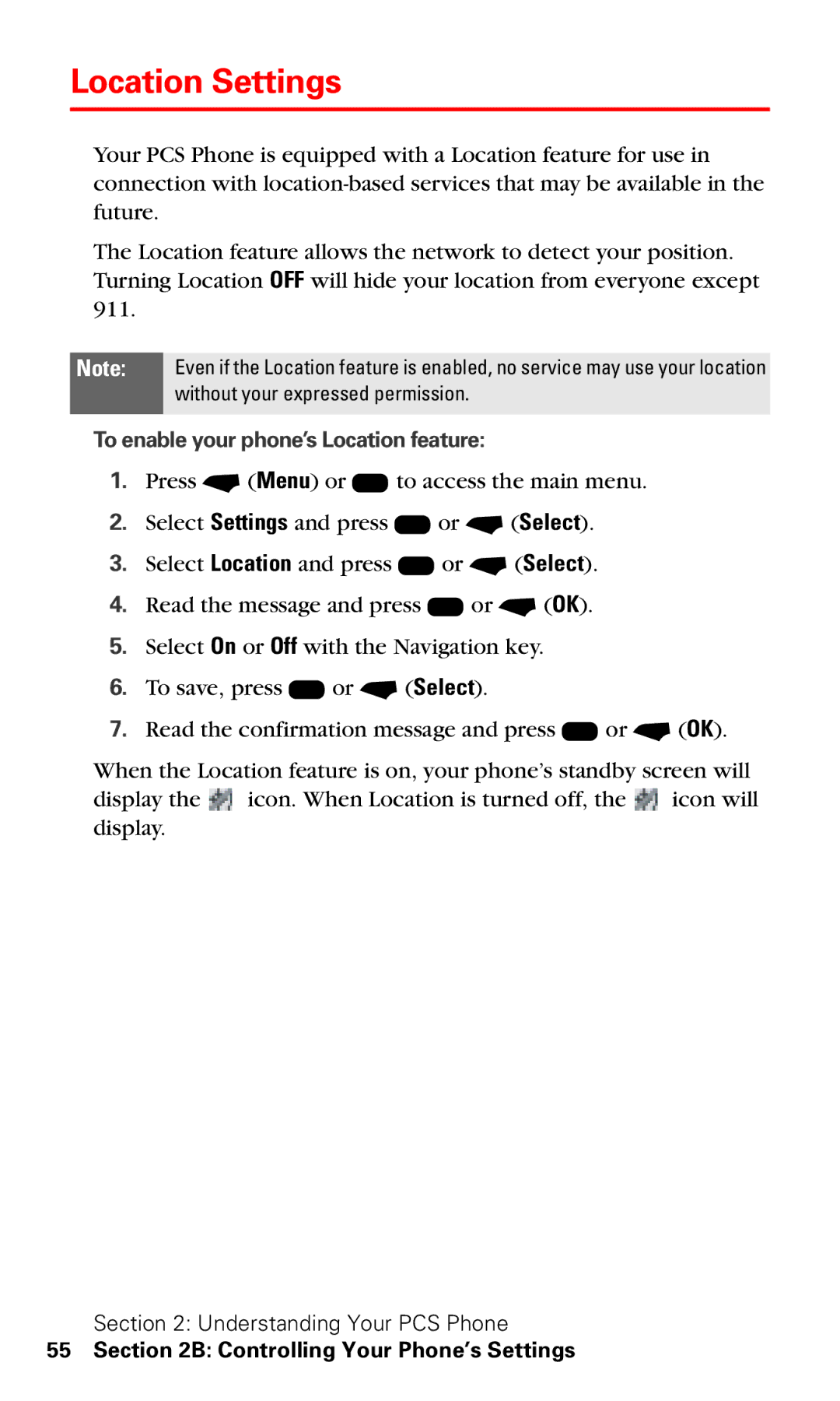 Motorola V60v manual Location Settings 