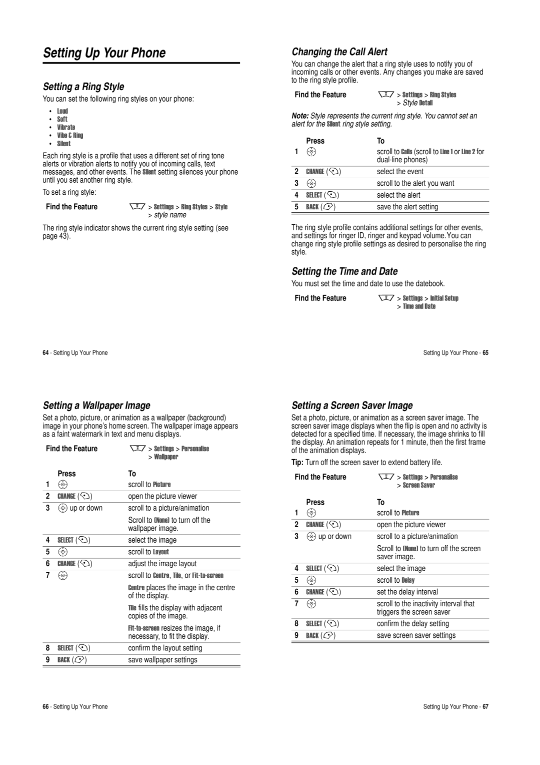 Motorola V620 manual Setting Up Your Phone 