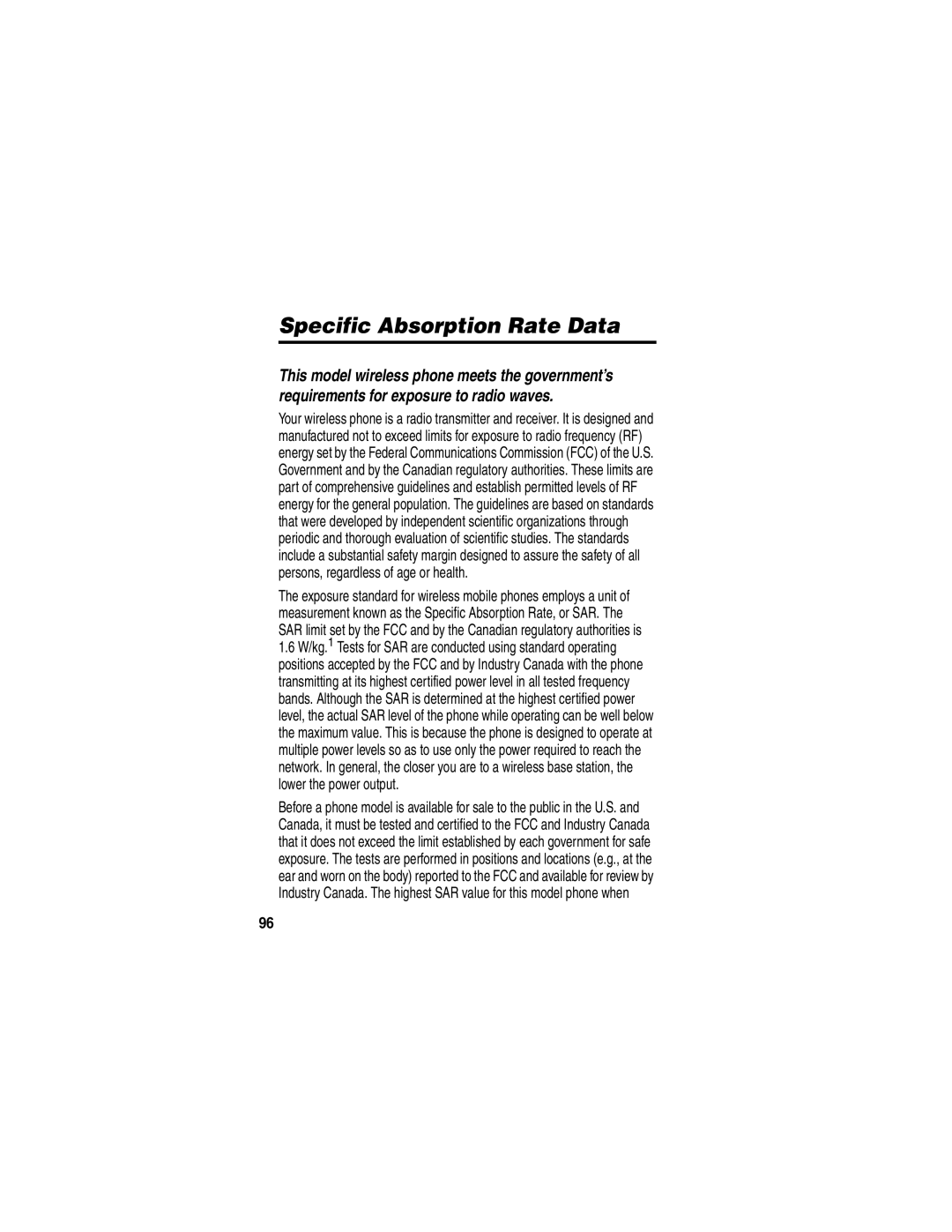 Motorola V635 manual Specific Absorption Rate Data 