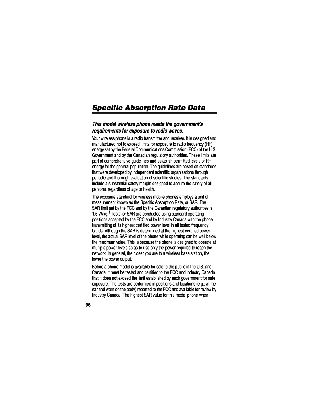 Motorola V635 manual Specific Absorption Rate Data 