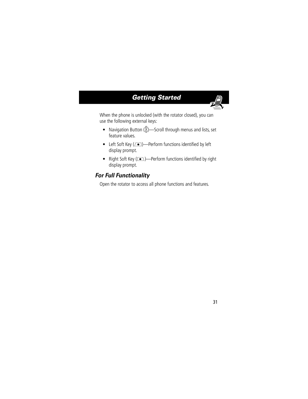 Motorola V70 manual For Full Functionality 