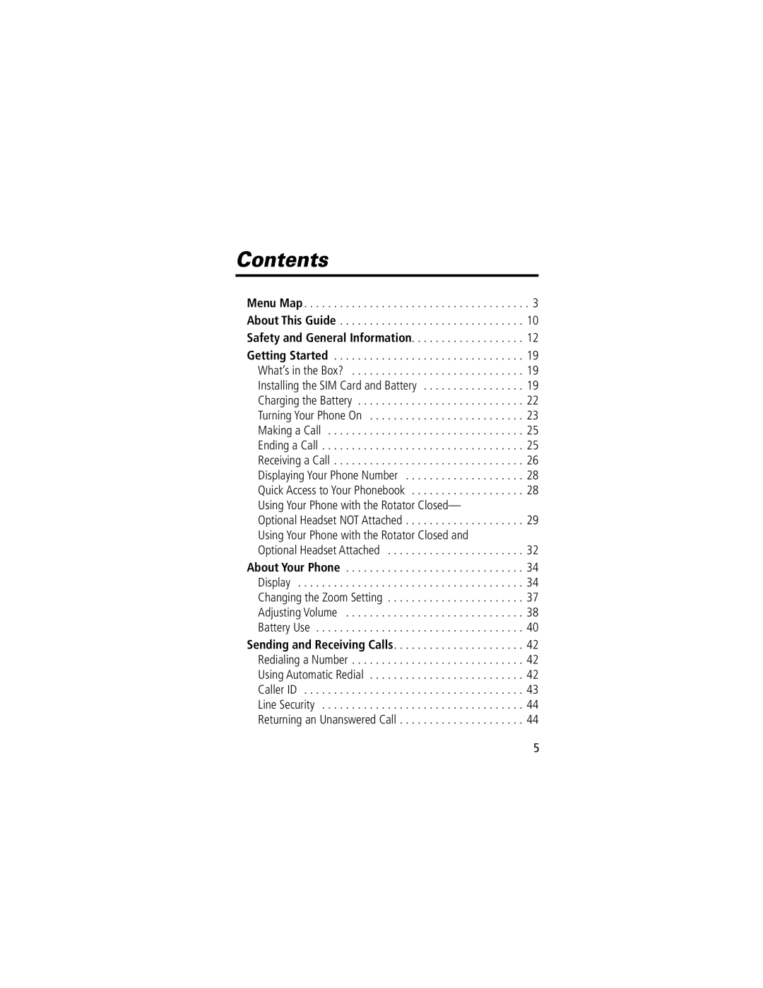 Motorola V70 manual Contents 