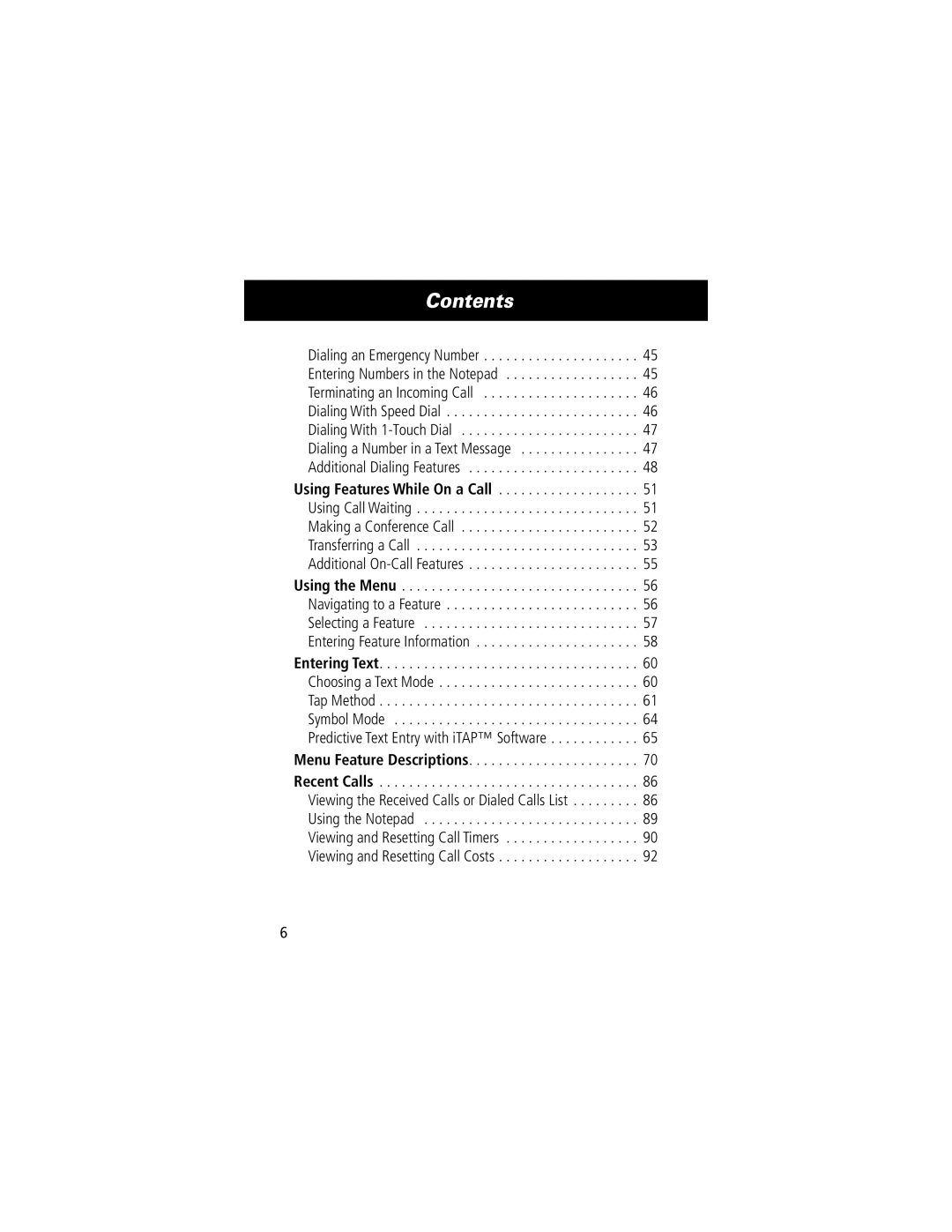 Motorola V70 manual Contents 