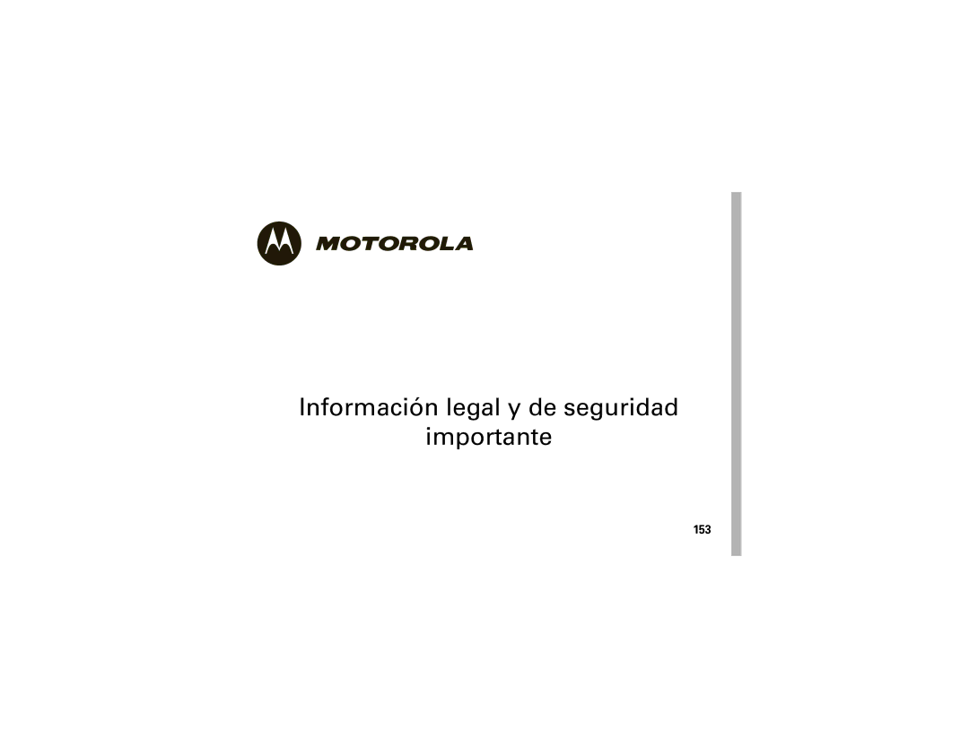 Motorola V750 manual Información legal y de seguridad Importante 