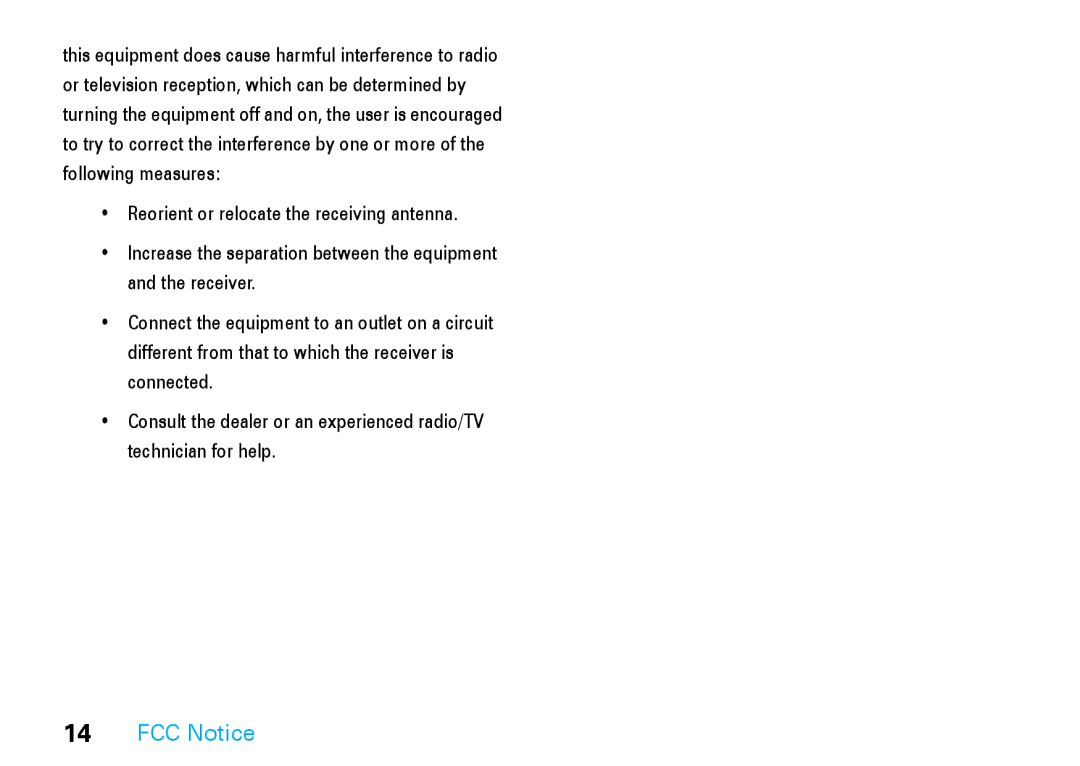 Motorola V8 manual FCC Notice 