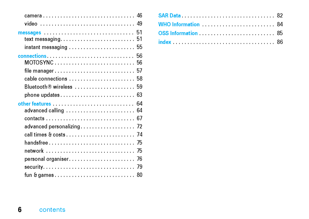 Motorola V8 manual Instant messaging 